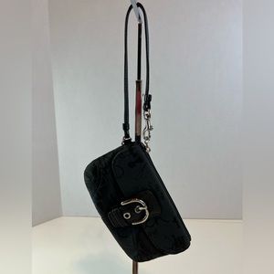 Coach Vintage Horse & Carriage Print Wristlet in Black